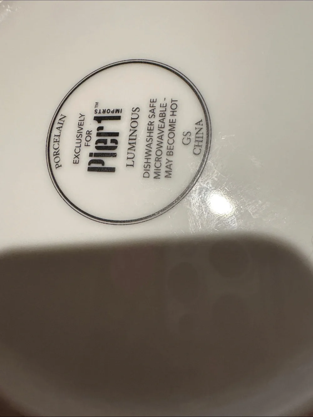 Pier 1 White Ceramic Serving Bowl with Glossy Finish